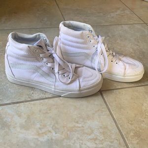 White Vans Canvas SK8-HI